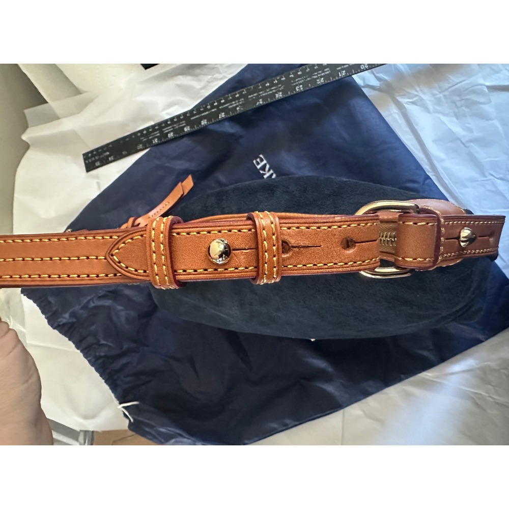 Dooney & Bourke Navy Suede Leather Trim Hobo Shoulder Bag NEW w/ Dust Bag - Picture 13 of 14